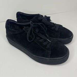 Vince Women’s 8 Black Velvet Neela Chunky Lace Up Platform Sneakers